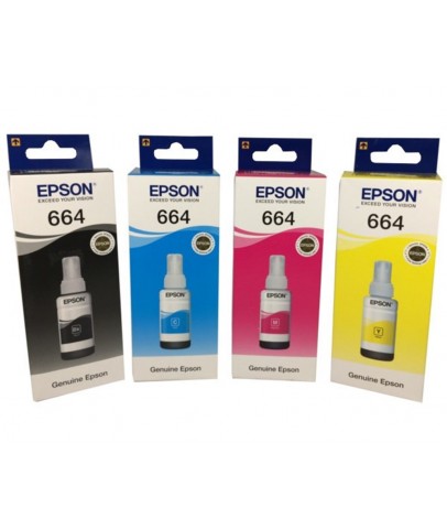 Epson T664 4 Renk Orjinal Mürekkep Kartuş Seti